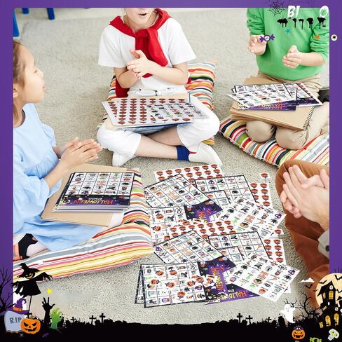 Shappy Halloween Bingo Games for Adults 32 Players Halloween Spooky Bingo Game Set 5.1 x 7.1 in Halloween Bingo Pumpkins Cards Calling Cards for Teens School Holiday Halloween Gender Reveal Supply in Saudi Arabia