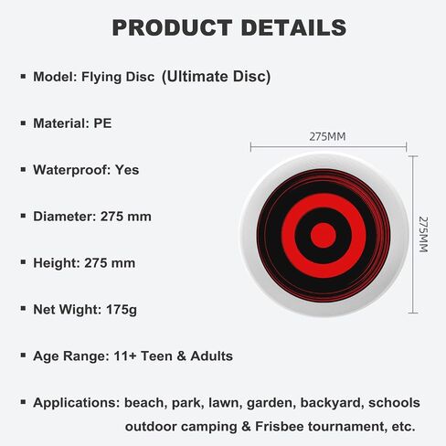 Phoenix Outdoor Flying Disc Fire Phoenix Black Ultimate Disc 175g for Boys Girls Men Women Birthday Christmas in Saudi Arabia