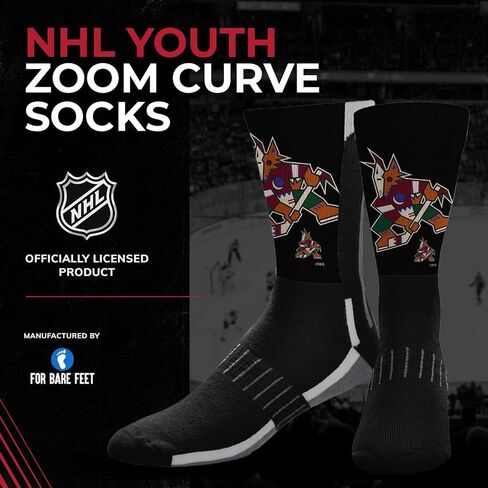 من أجل جوارب Bare Feet Youth NHL Zoom Curve Team Crew - مزيج بولي سباندكس - أداء عالي - راحة فائقة in Kuwait