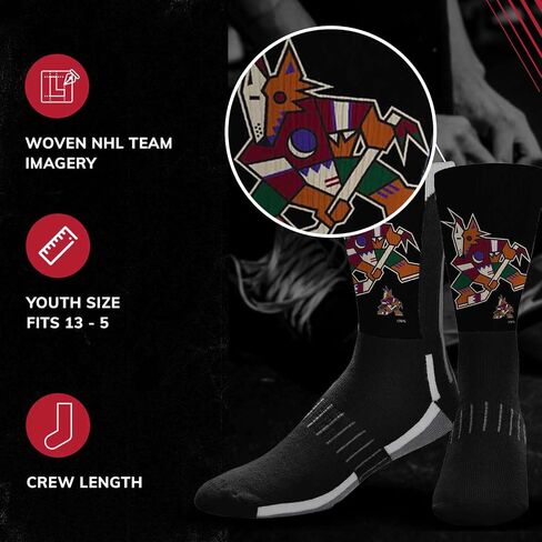 من أجل جوارب Bare Feet Youth NHL Zoom Curve Team Crew - مزيج بولي سباندكس - أداء عالي - راحة فائقة in Kuwait