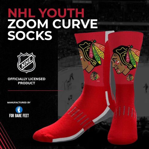 من أجل جوارب Bare Feet Youth NHL Zoom Curve Team Crew - مزيج بولي سباندكس - أداء عالي - راحة فائقة in Kuwait