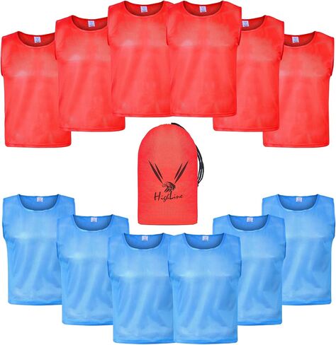 HighLine LITEMESH Pinnies Scrimmage Vests Team Practice Jersey for Child Youth/Teen & Adult (12 Jerseys) Lightweight Pinnies in Saudi Arabia