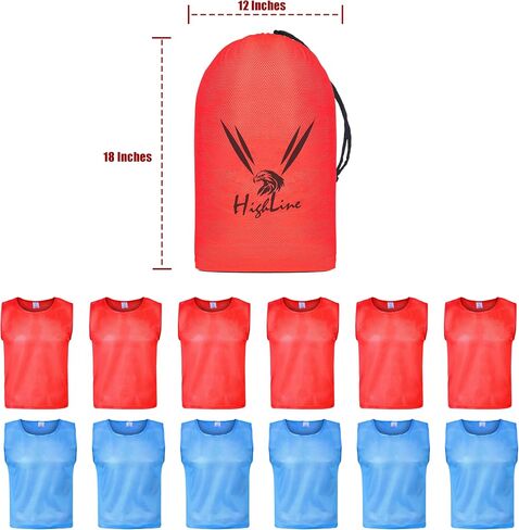 HighLine LITEMESH Pinnies Scrimmage Vests Team Practice Jersey for Child Youth/Teen & Adult (12 Jerseys) Lightweight Pinnies in Saudi Arabia