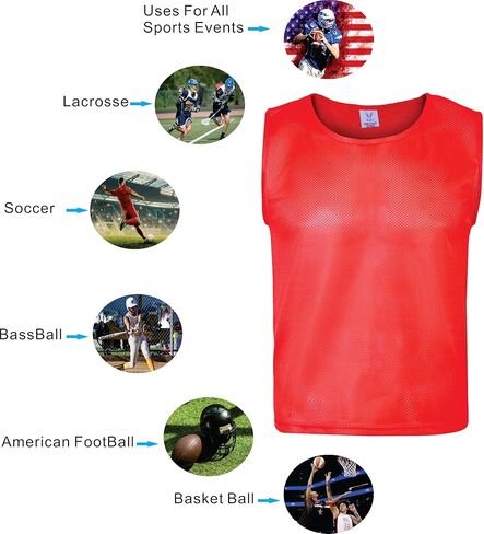 HighLine LITEMESH Pinnies Scrimmage Vests Team Practice Jersey for Child Youth/Teen & Adult (12 Jerseys) Lightweight Pinnies in Saudi Arabia