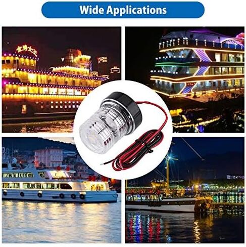 Keenso Marine Boat مرساة ضوء يخت ملاحة LED ضوء، دائري 360 درجة 12 فولت أبيض مقاوم للماء مستدير LED مرساة ضوء ضوء مصباح قوس أضواء قمرة القيادة المحمولة in Saudi Arabia