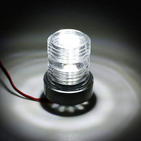 Keenso Marine Boat مرساة ضوء يخت ملاحة LED ضوء، دائري 360 درجة 12 فولت أبيض مقاوم للماء مستدير LED مرساة ضوء ضوء مصباح قوس أضواء قمرة القيادة المحمولة in Saudi Arabia
