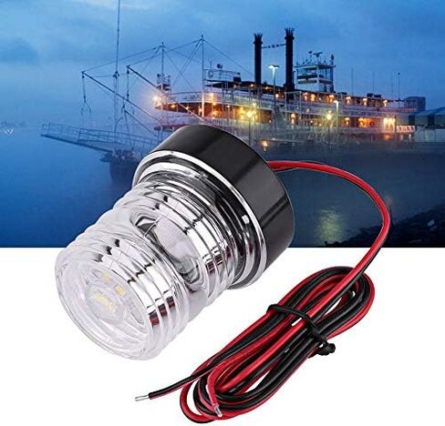 Keenso Marine Boat مرساة ضوء يخت ملاحة LED ضوء، دائري 360 درجة 12 فولت أبيض مقاوم للماء مستدير LED مرساة ضوء ضوء مصباح قوس أضواء قمرة القيادة المحمولة in Saudi Arabia
