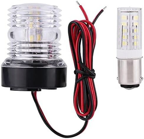 Keenso Marine Boat مرساة ضوء يخت ملاحة LED ضوء، دائري 360 درجة 12 فولت أبيض مقاوم للماء مستدير LED مرساة ضوء ضوء مصباح قوس أضواء قمرة القيادة المحمولة in Saudi Arabia