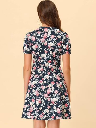 Allegra K Retro Vintage Dress for Women's 50s Floral Peter Pan Collar Dresses in Saudi Arabia