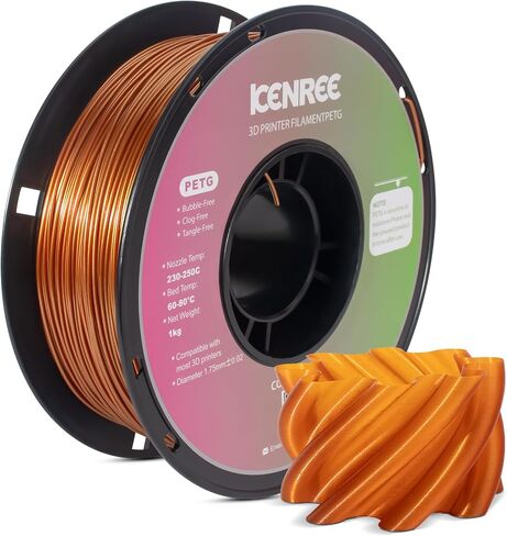 PETG Filament 1.75mm Metallic Red Copper PETG, Powerful PETG Filament 1.75mm 3D Printer Filament 1kg -Metal-Like 1.75 PETG Filament Tough & High Rigidity 3D Printing Petg Filament Metallic in Saudi Arabia