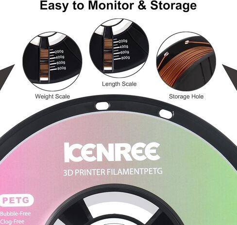 PETG Filament 1.75mm Metallic Red Copper PETG, Powerful PETG Filament 1.75mm 3D Printer Filament 1kg -Metal-Like 1.75 PETG Filament Tough & High Rigidity 3D Printing Petg Filament Metallic in Saudi Arabia