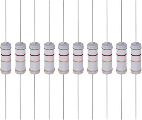 YOKIVE 20 Pcs Metal Oxide Film Resistors, Axis Lead Resistor, Keep Normal Circuit Operation, Great for Electric Power Equipment (Grey, 3W, 8.2 Ohm) in Saudi Arabia