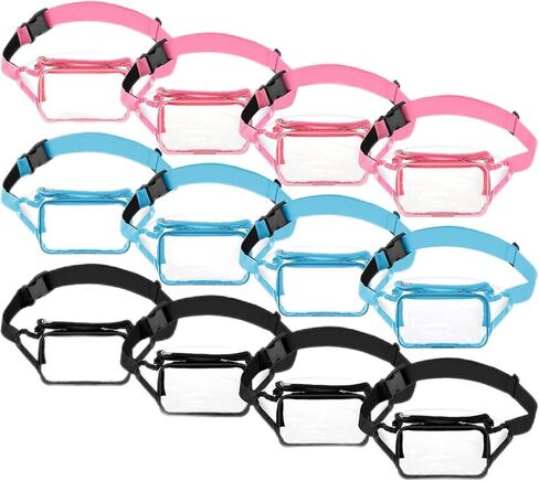 12 قطعة من حقائب الخصر الشفافة للنساء والرجال، حقيبة خصر معتمدة للاستاد مقاومة للماء وقابلة للتعديل، ملحقات رياضية للجري in Kuwait