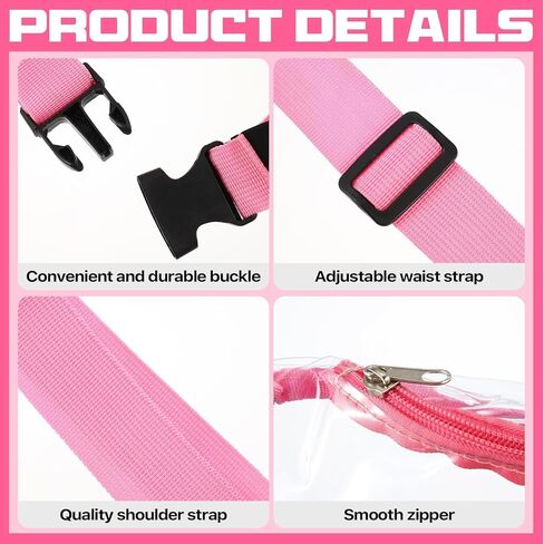 12 قطعة من حقائب الخصر الشفافة للنساء والرجال، حقيبة خصر معتمدة للاستاد مقاومة للماء وقابلة للتعديل، ملحقات رياضية للجري in Kuwait