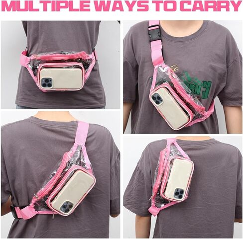 12 قطعة من حقائب الخصر الشفافة للنساء والرجال، حقيبة خصر معتمدة للاستاد مقاومة للماء وقابلة للتعديل، ملحقات رياضية للجري in Kuwait