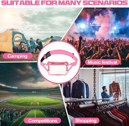 12 قطعة من حقائب الخصر الشفافة للنساء والرجال، حقيبة خصر معتمدة للاستاد مقاومة للماء وقابلة للتعديل، ملحقات رياضية للجري in Kuwait