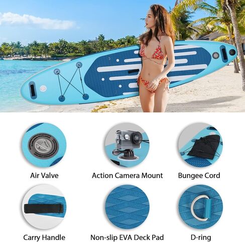 لوح مجداف قابل للنفخ من فولوات مع لوح لب، مقعد كاياك، مانع للانزلاق، إلخ، لوح مجداف قابل للنفخ خفيف الوزن للمراهقين والبالغين in Kuwait