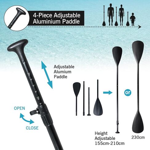 لوح مجداف قابل للنفخ من فولوات مع لوح لب، مقعد كاياك، مانع للانزلاق، إلخ، لوح مجداف قابل للنفخ خفيف الوزن للمراهقين والبالغين in Kuwait