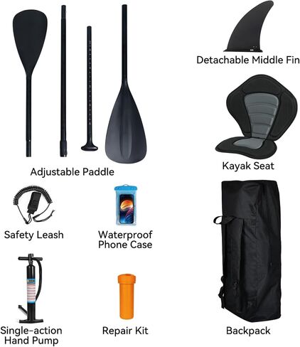 لوح مجداف قابل للنفخ من فولوات مع لوح لب، مقعد كاياك، مانع للانزلاق، إلخ، لوح مجداف قابل للنفخ خفيف الوزن للمراهقين والبالغين in Kuwait