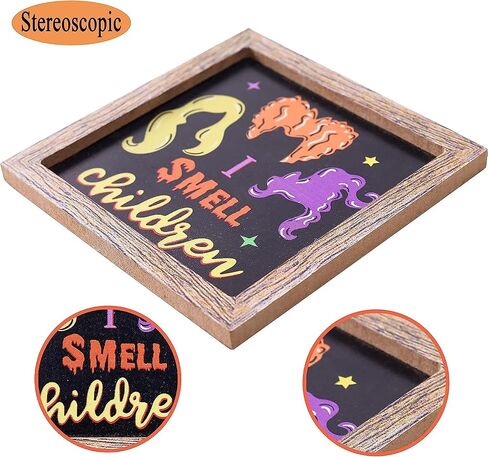 11Pcs Halloween Decorations Tiered Tray Decor BaHalloween Decorations Halloween Tiered Tray Decor Halloween Mini Banner Farmhouse Rustic Wooden Signs for Halloween Home and Office Decor (Honorable in Saudi Arabia