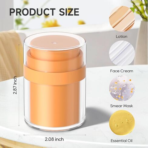 Morfone Airless Pump Jars, 1.0 oz Lotion Dispenser, Moisturizer Pump Container, Leak-proof Travel Containers for Cream Lotion Gels Thick Moisturizer Toiletry (Duck Billed Pump Head) in Kuwait