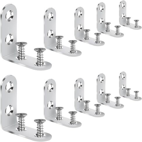 10Pieces Stainless Steel Corner Braces Joint Right Angle Bracket Fastener L Shaped Corner Fastener Joints Support Bracket with Screws (30 x 30 x 16) in Saudi Arabia