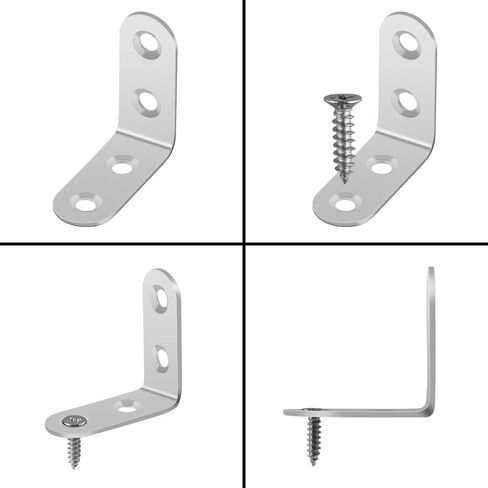 10Pieces Stainless Steel Corner Braces Joint Right Angle Bracket Fastener L Shaped Corner Fastener Joints Support Bracket with Screws (30 x 30 x 16) in Saudi Arabia