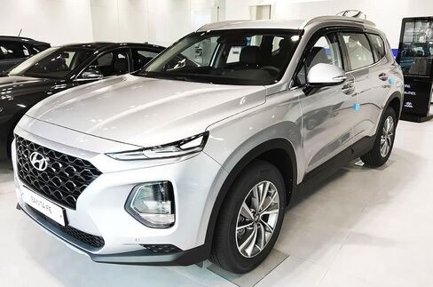 AUTOCLOVER Tape-On Rain Guards Window Visors 6 Pcs Set for Hyundai Santa Fe 2015 2016 2017 2018 / Window Deflectors, Out-Channel Vent Shades (Chrome Line Black) in Saudi Arabia