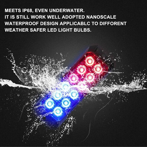 4PCS Strobe Lights for Trucks, Emergency Lights for Vehicles Flashing Lights, 12-LED Led Strobe Lights Grille Light Head, for Firefighter Police Trucks Vehicles (Red and White) in Saudi Arabia