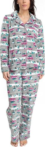 Hanes Women's Notch Collar Top and Elastic Pajama Sleep Set, Multiple Colors, Multiple Sizes in Saudi Arabia