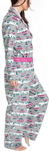 Hanes Women's Notch Collar Top and Elastic Pajama Sleep Set, Multiple Colors, Multiple Sizes in Saudi Arabia