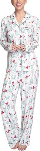 Hanes Women's Notch Collar Top and Elastic Pajama Sleep Set, Multiple Colors, Multiple Sizes in Saudi Arabia
