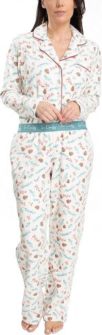 Hanes Women's Notch Collar Top and Elastic Pajama Sleep Set, Multiple Colors, Multiple Sizes in Saudi Arabia
