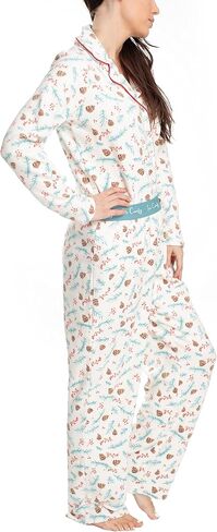 Hanes Women's Notch Collar Top and Elastic Pajama Sleep Set, Multiple Colors, Multiple Sizes in Saudi Arabia