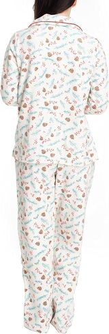 Hanes Women's Notch Collar Top and Elastic Pajama Sleep Set, Multiple Colors, Multiple Sizes in Saudi Arabia