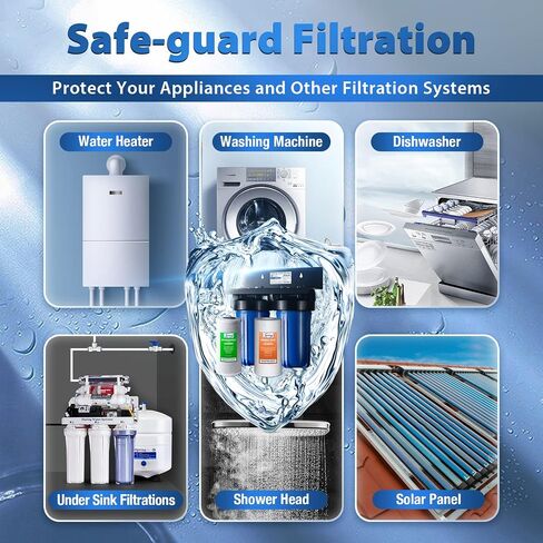 iSpring WGB21B 2-Stage Whole House Water Filtration System, with 10" x 4.5" Sediment CTO(Chlorine, Taste, and Odor) Filter, 1" Inlet/Outlet in Kuwait
