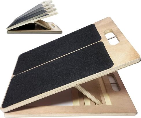Portable Wood Slant Board for Calf Stretching Squats Calf Stretcher Physical Therapy Equipment Adjustable Incline Board for Knees Ankle Heel Feet Leg in Saudi Arabia