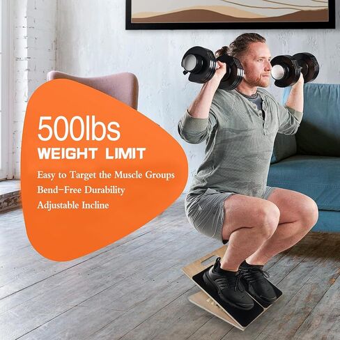 Portable Wood Slant Board for Calf Stretching Squats Calf Stretcher Physical Therapy Equipment Adjustable Incline Board for Knees Ankle Heel Feet Leg in Saudi Arabia