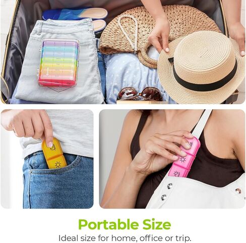 Weekly Pill Organizer 3 Times a Day, Large 7 Day Pill Box 3 Times a Day with Separate Container, Portable Pill Case for Medication, Vitamins, Fish Oil and Supplements in Saudi Arabia