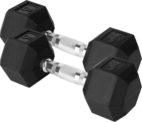 Yes4All Cast Iron - Chrome Grip Hex Dumbbell - 05 lbs - Pair in Saudi Arabia
