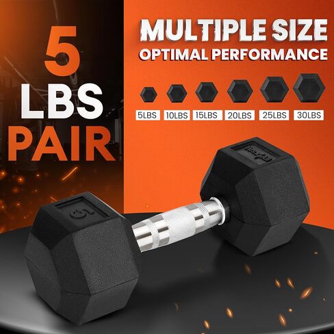 Yes4All Cast Iron - Chrome Grip Hex Dumbbell - 05 lbs - Pair in Saudi Arabia