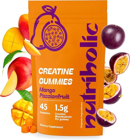 Creatine Monohydrate Gummies, 1.5g Creatine per Gummy, for Women & Men. Vegan, Gluten-Free, Non-GMO, Made in USA in Saudi Arabia