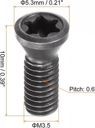 uxcell M3.5x10-D5.3 Torx Set Screws, Carbon Steel, for Replaces Carbide Insert CNC Lathe Turning Tool Holder, 5Pcs in Saudi Arabia