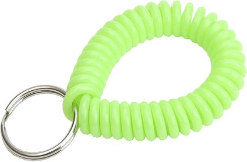 Lucky Line 2" Spiral Wrist Coil with Steel Key Ring, Flexible Wrist Band Key Chain Bracelet, Stretches To 12", Neon Pink, 5 Pack (4106605) in Saudi Arabia