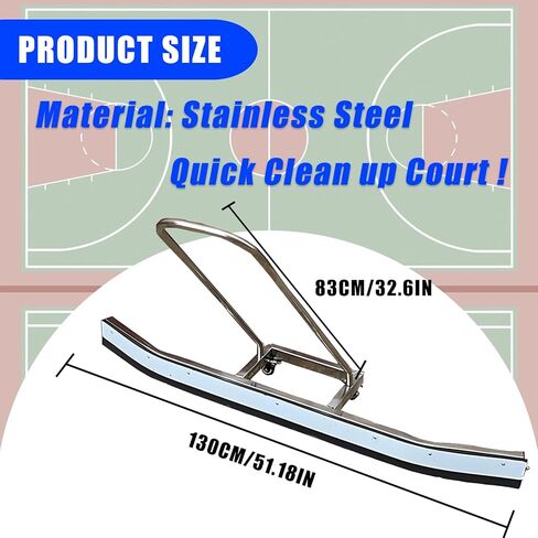 TNZMART ممسحة ملعب التنس ممسحة أرضية مزيل المياه مكنسة أرضية الملعب مع مقبض وعجلات معدات التنظيف الميدانية in Kuwait