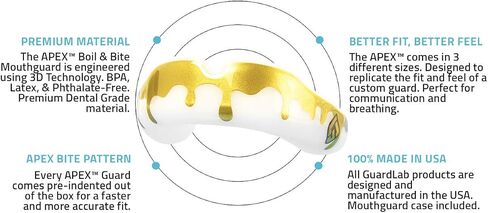 APEX Mouthguards for Football, Basketball, Boxing, Wrestling, Soccer, Karate, Hockey, MMA | Adult & Youth | Pre-Indented for a Precise Fit | Case Included in Kuwait