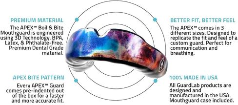 APEX Mouthguards for Football, Basketball, Boxing, Wrestling, Soccer, Karate, Hockey, MMA | Adult & Youth | Pre-Indented for a Precise Fit | Case Included in Kuwait