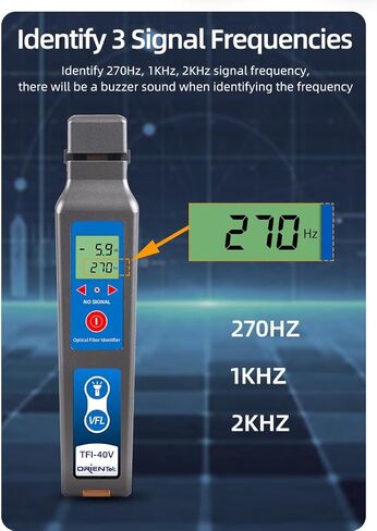 TFI-40V معرف الألياف البصرية الطول الموجي 800nm ​​إلى 1700nm، معرف الألياف الضوئية كاشف الألياف الحية مع VFL 10mW LED in Kuwait