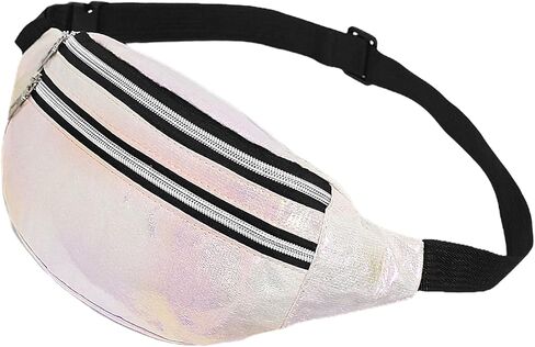 حقيبة فاني ثلاثية الأبعاد، حقيبة خصر رياضية بسحاب وحزام خصر قابل للتعديل، مناسبة للأنشطة الخارجية للرجال والنساء والسفر مع حقيبة كروس معدنية (أزرق) in Kuwait