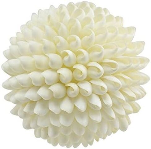 Decorative Shell Ball 4.5" White Seashells Sphere Orb Table Top Centerpiece, Nautical Home Decor in Saudi Arabia